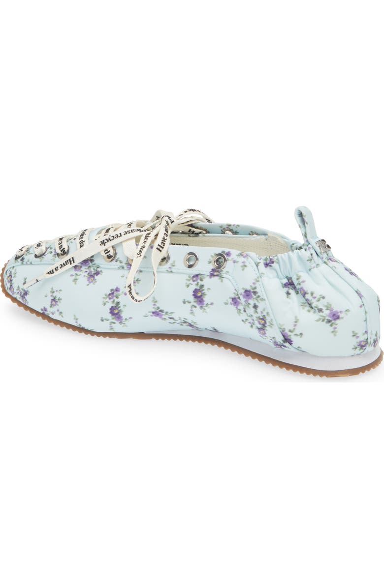 Ganni Sporty Lace-Up Ballerina Flat, Alternate, color, Iced Aqua