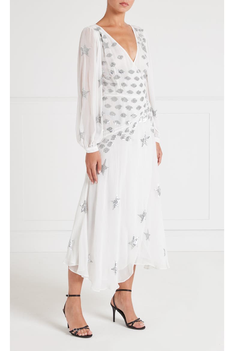 Etoile Wrap Dress, Alternate, color, White Mix