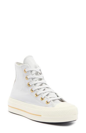 Converse Chuck Taylor® All Star® Lift Platform High Top Sneaker In Barely Grey/egret/gold