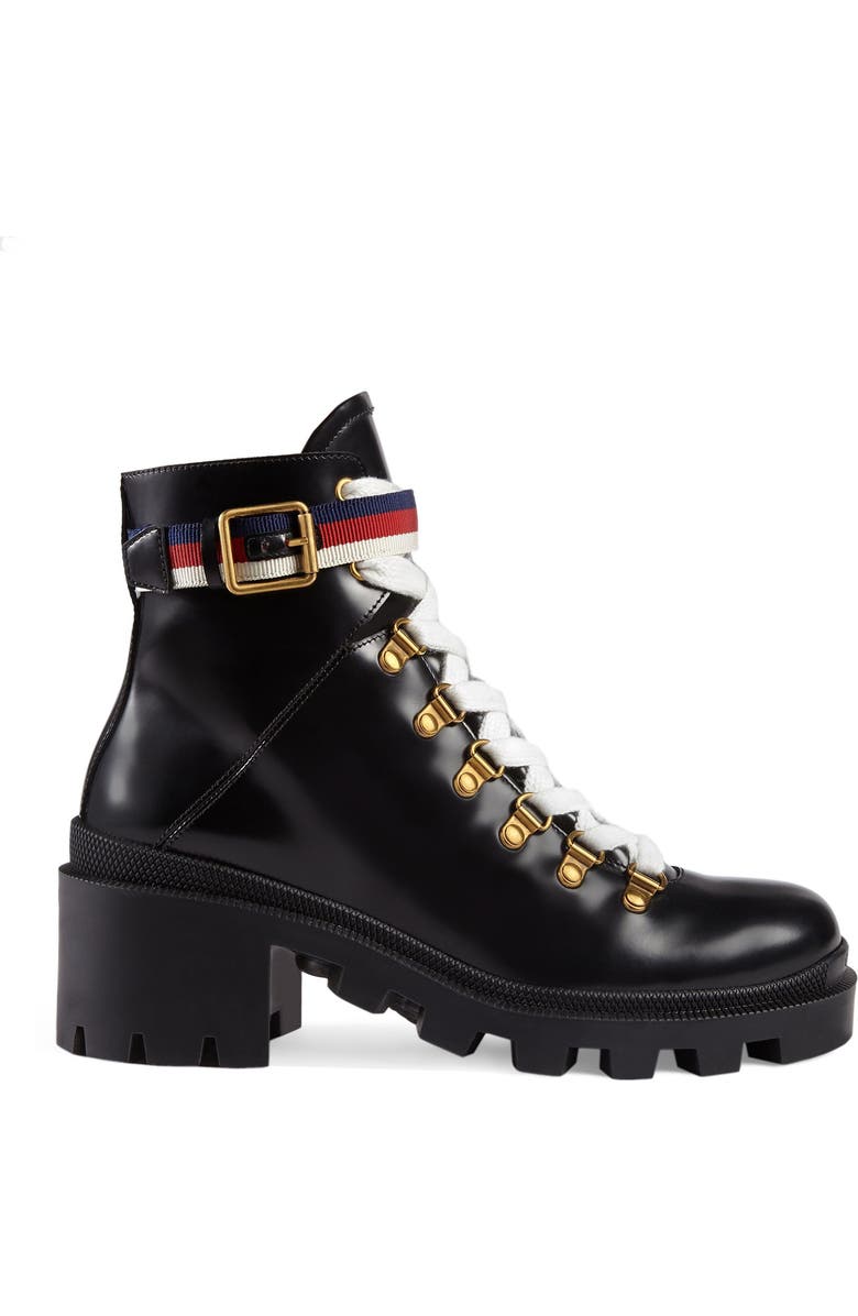 Gucci Trip Lug Sole Combat Boot, Main, color,