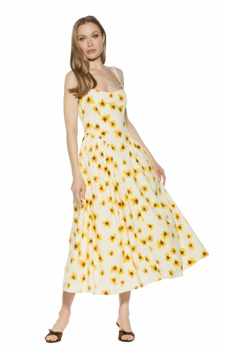 Thalassa Midi Dress, Alternate, color, YELLOW FLORAL