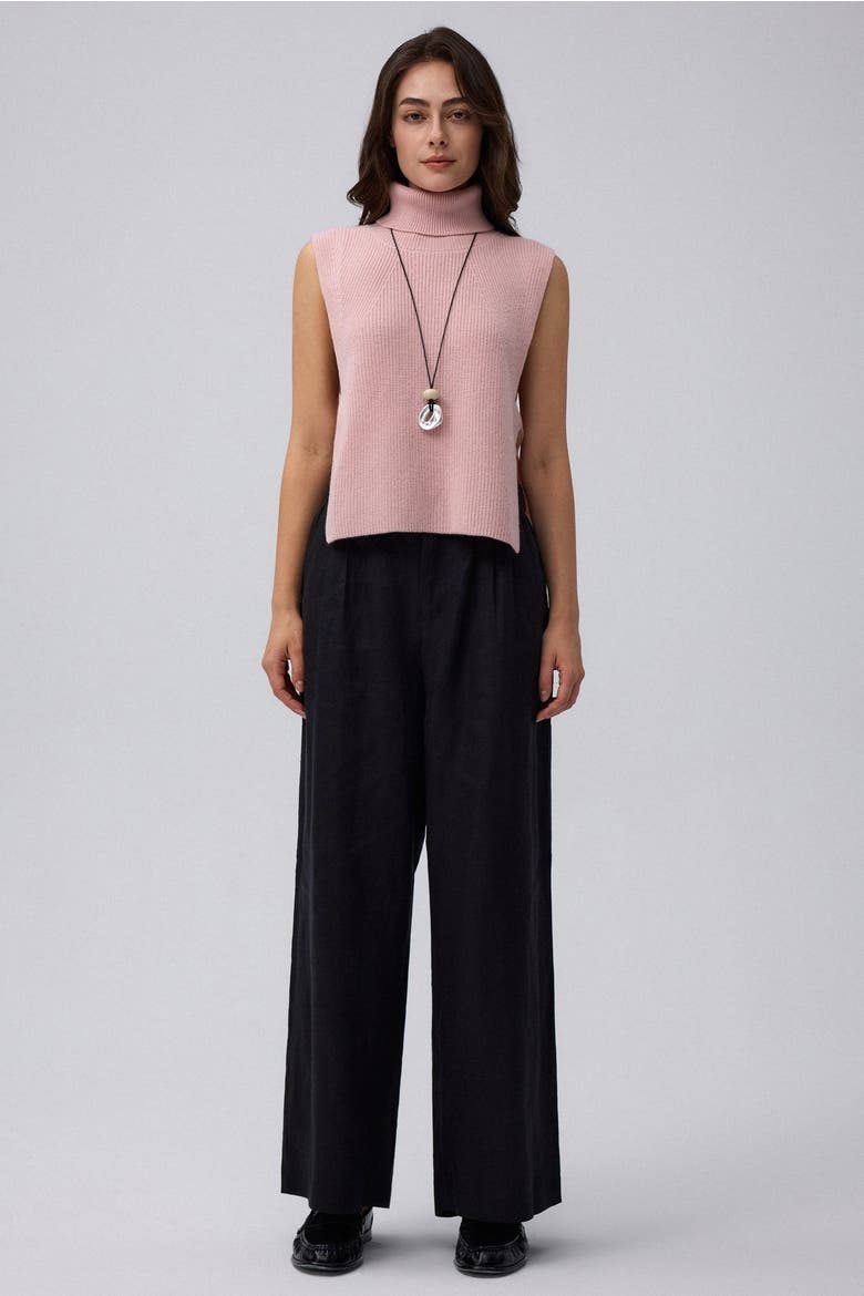 Wool Cashmere Sweater Vest, Alternate, color, Rose