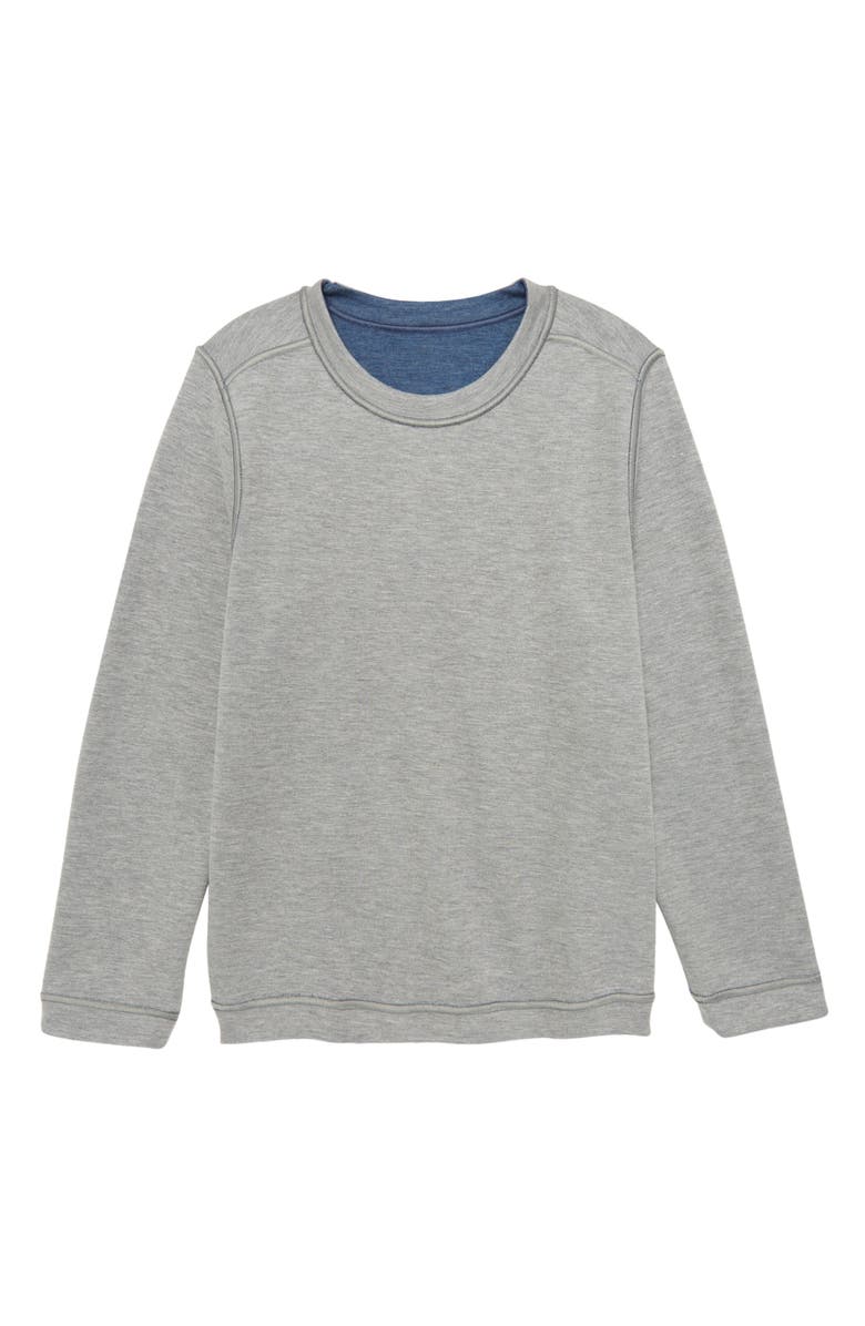 Johnston & Murphy Kids' Reversible Cotton Blend Sweatshirt, Alternate, color, 