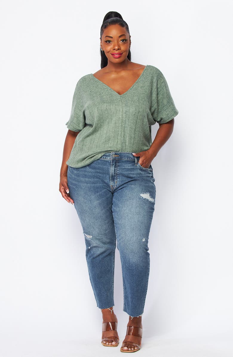 BLUEGREY Double V-Neck Top, Alternate, color, Olive