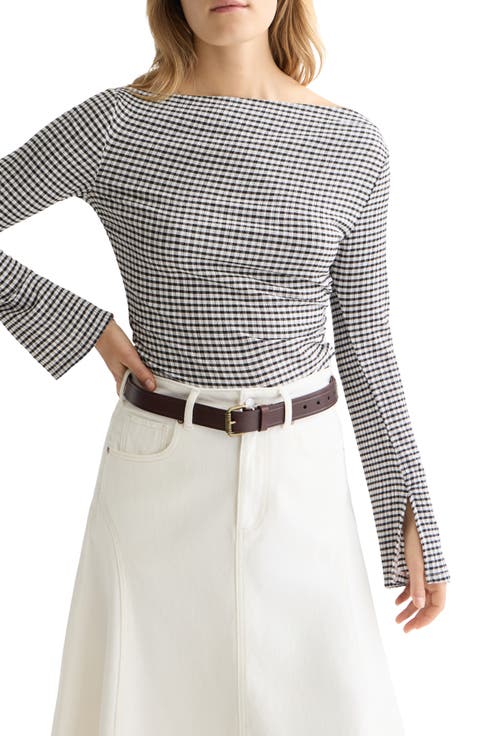 Gingham Seersucker Top