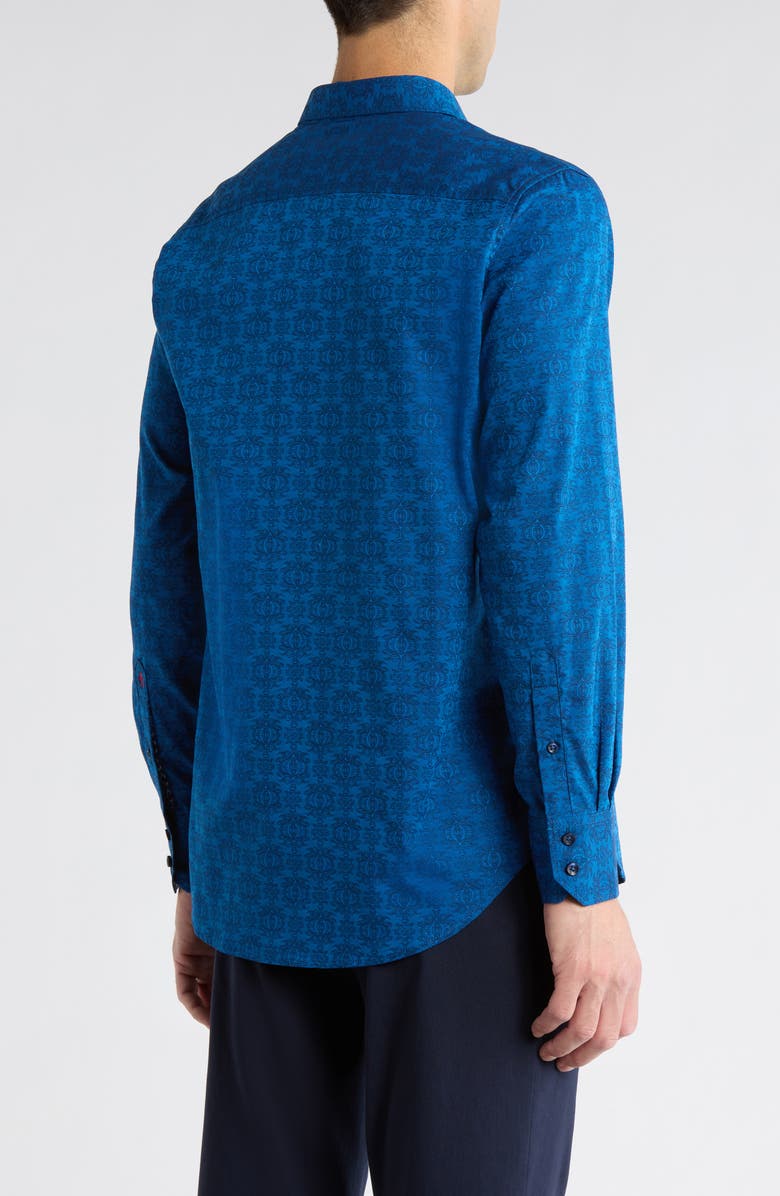 Robert Graham Long Sleeve Woven Shirt, Alternate, color, Navy