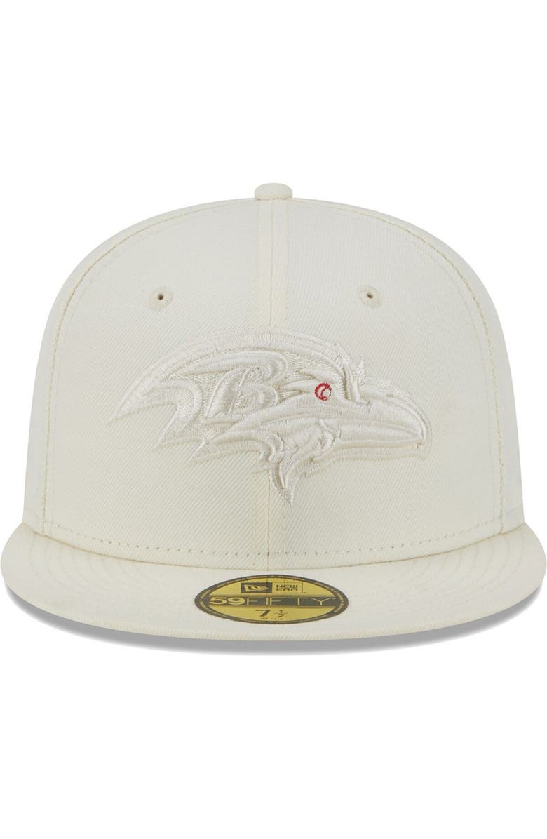 New Era Men's New Era Cream Baltimore Ravens Color Pack 59FIFTY Fitted Hat, Alternate, color, 