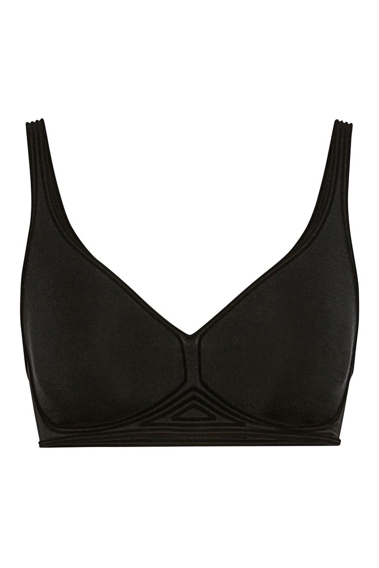 Cotton Contour 3W Wireless Plunge Bra, Alternate, color, BLACK