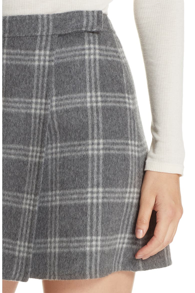 Westport Plaid Wool & Cashmere Miniskirt, Alternate, color, CHARCOAL MELANGE MULTI