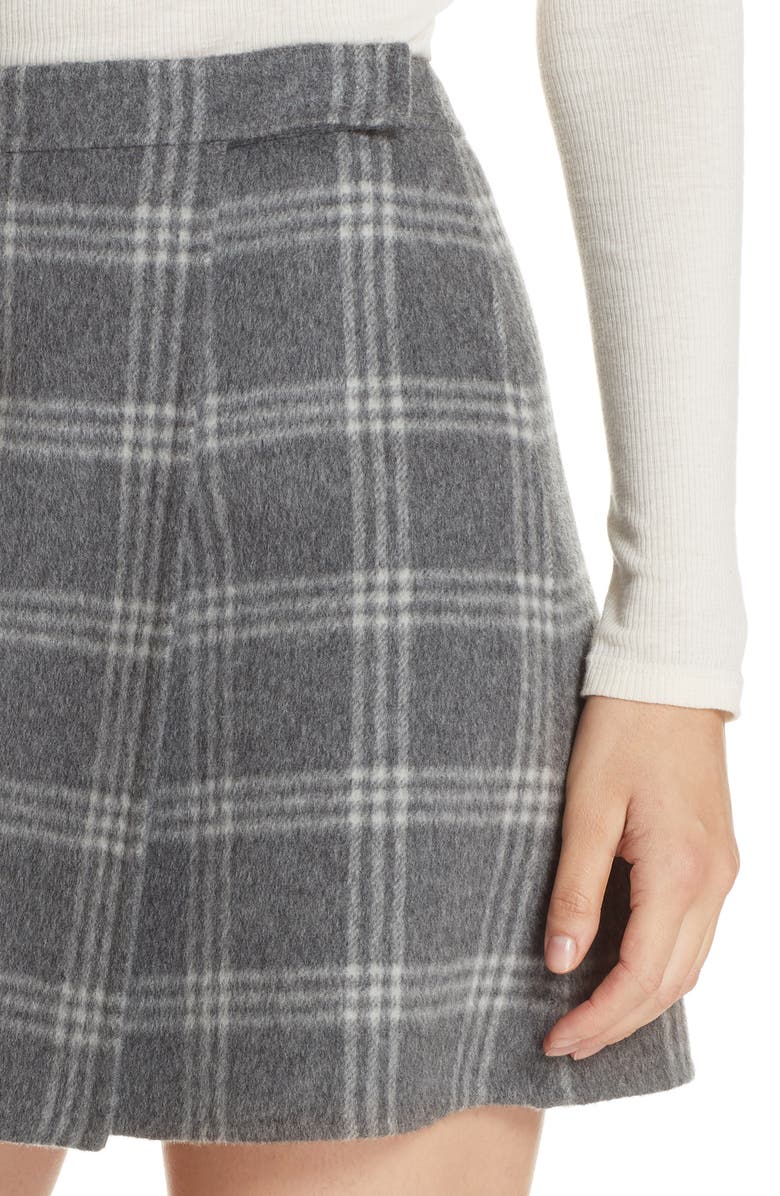 Theory Westport Plaid Wool & Cashmere Miniskirt, Alternate, color, 