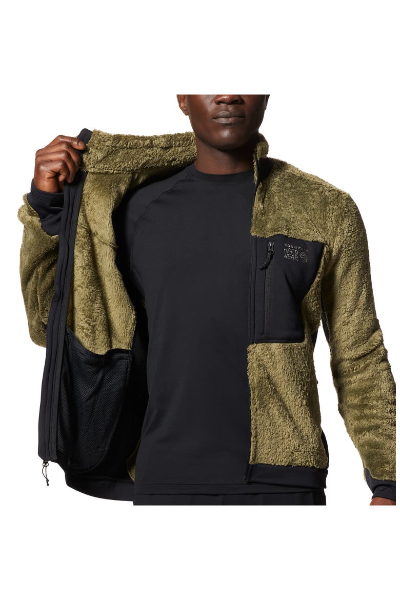 Polartec® High Loft Fleece Jacket, Alternate, color, COMBAT GREEN/ BLACK