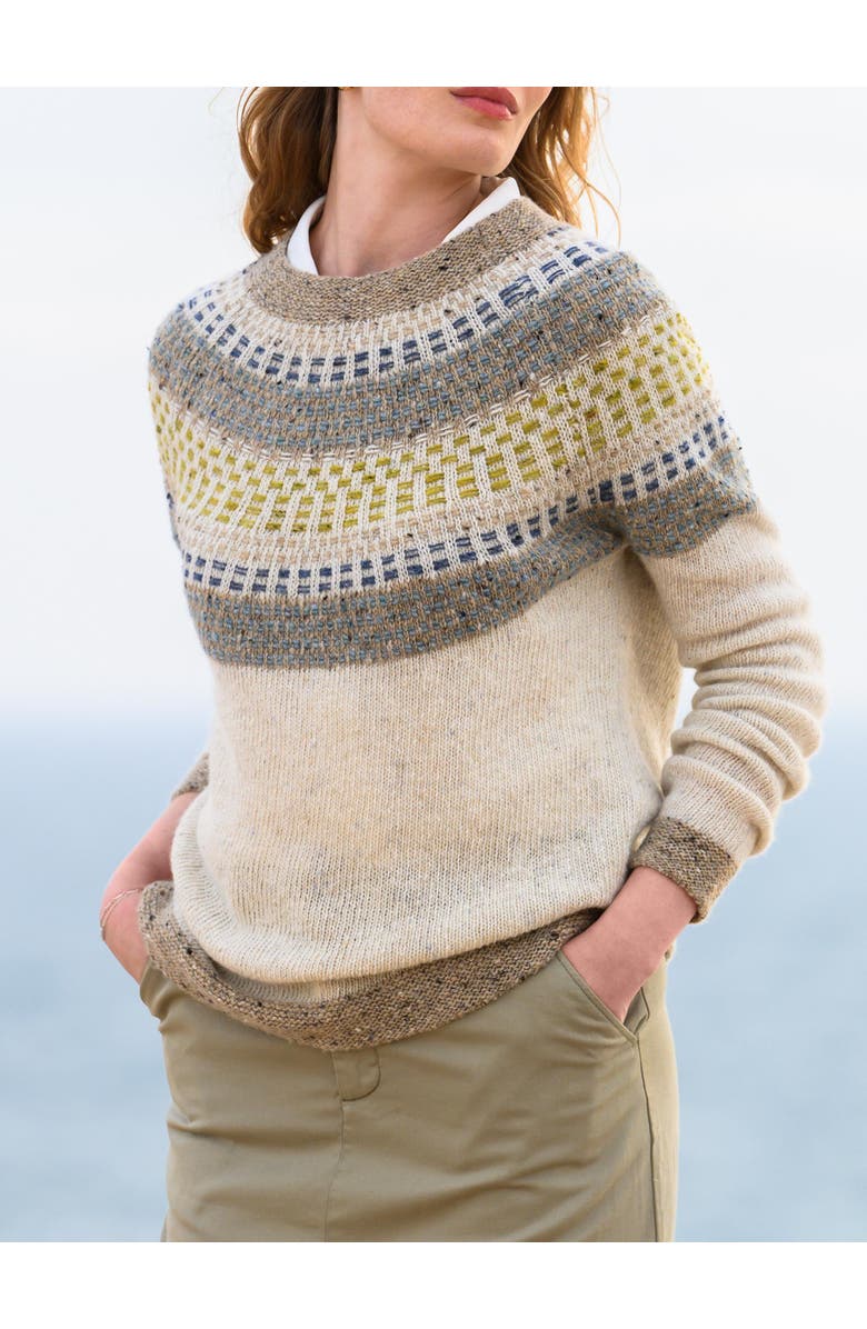 Celtic & Co. Float Stitch Yoke Donegal Sweater, Alternate, color, Ecru