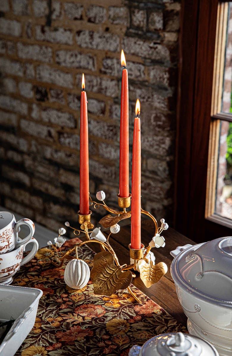 Juliska Forest Walk Pumpkin Vine Triple Candleholder, Alternate, color, Gold
