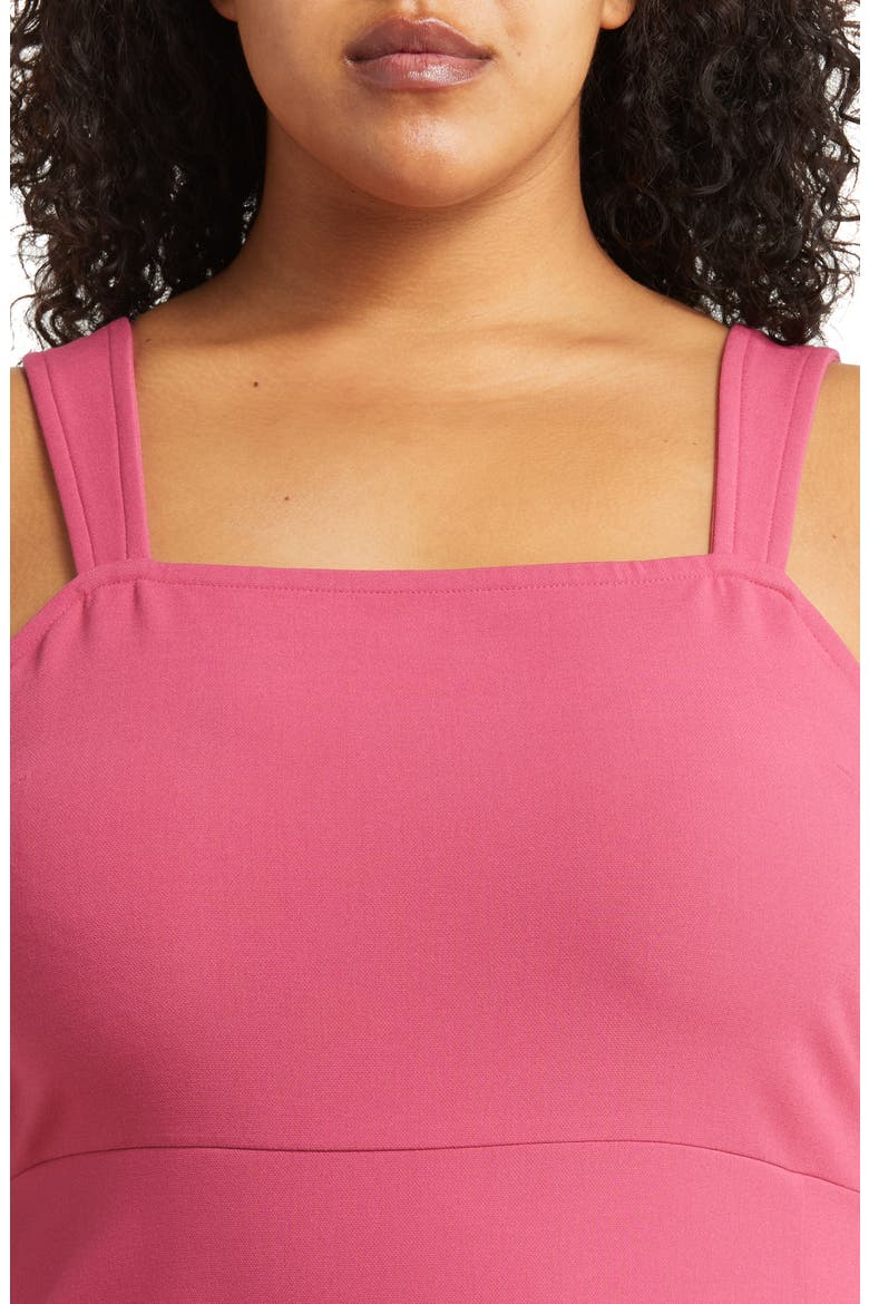 Square Neck Midi Dress, Alternate, color, PINK ROSE