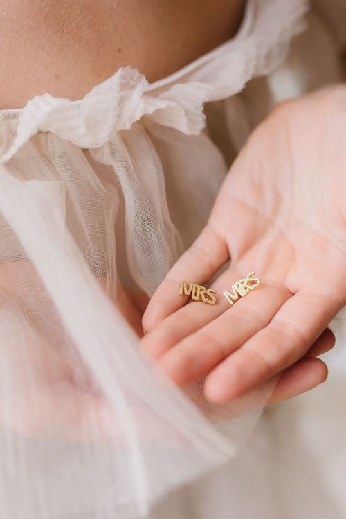 Untamed Petals Mrs Crystal Studs In Gold