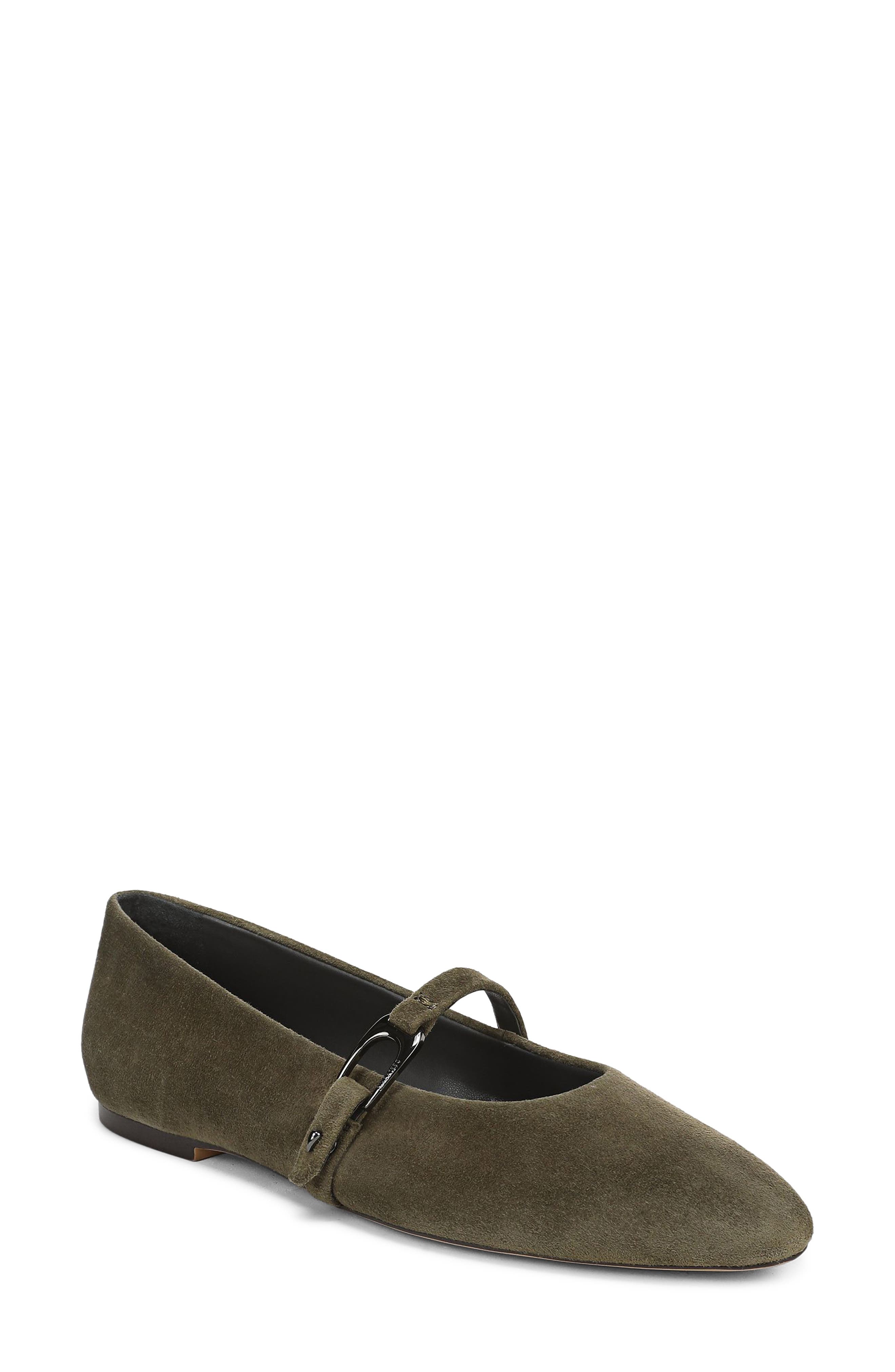 Rubina Flat, Main, color, GREEN LEATHER