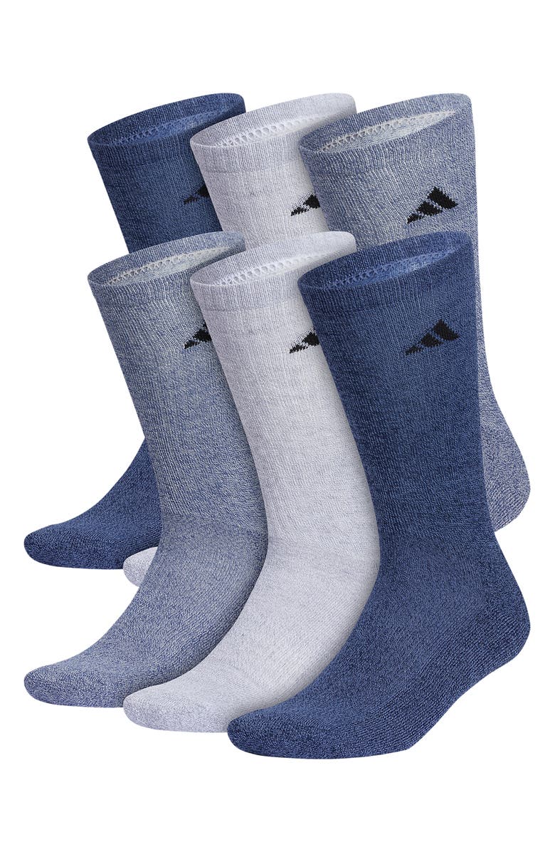 adidas Athletic Cushioned Crew Socks - Pack og 6, Main, color, Navy