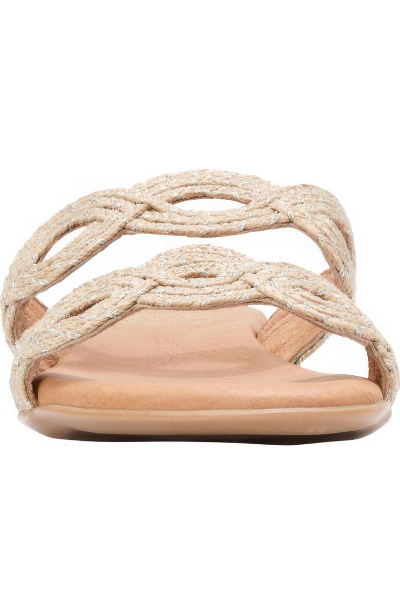 André Assous Nizzie Double Strap Slide Sandal, Alternate, color, Natural/ Platino