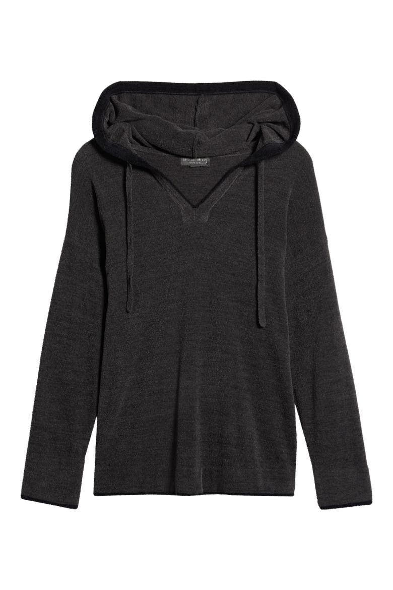 CozyChic Ultra Lite® Tipped Contrast Hoodie, Alternate, color, CARBON/ BLACK