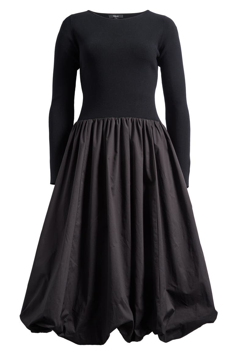 Romana Bubble Hem Cocktail Dress, Alternate, color, BLACK