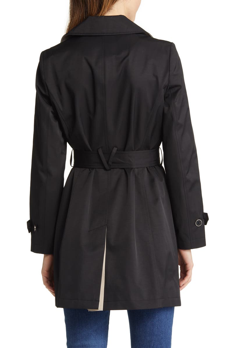 Via Spiga Water Repellent Contrast Trim Trench Coat, Alternate, color,