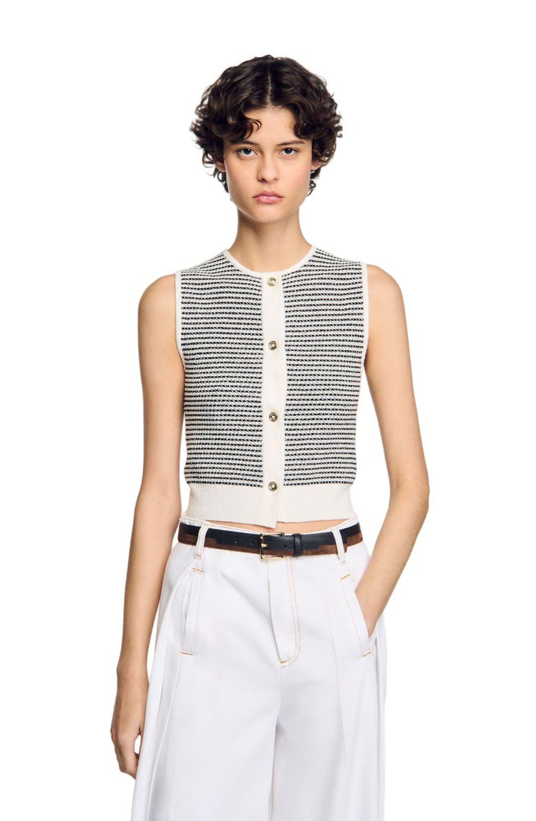 SANDRO Striped cardigan, Main, color, 