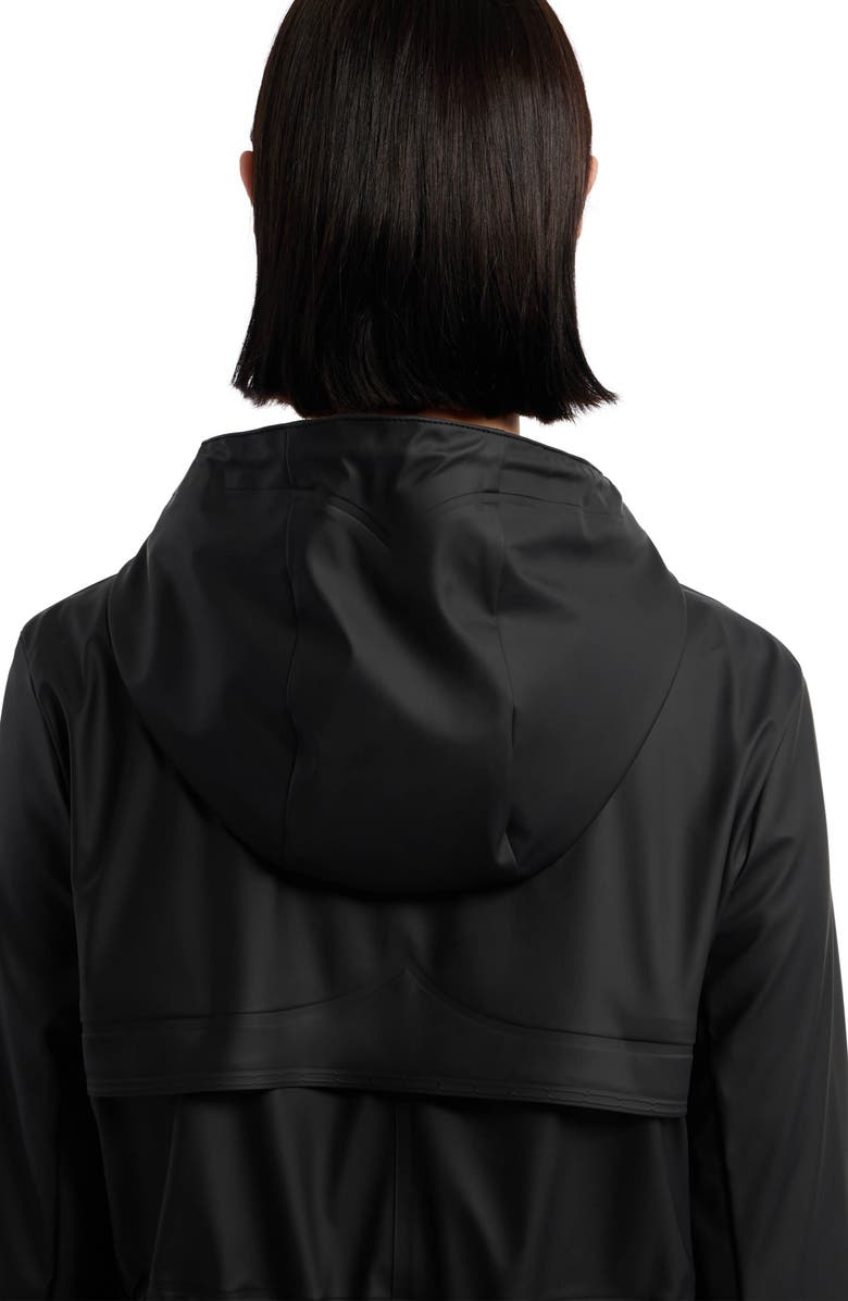 Hunter Abbey Short Rubberized Rain Jacket, Alternate, color, Black