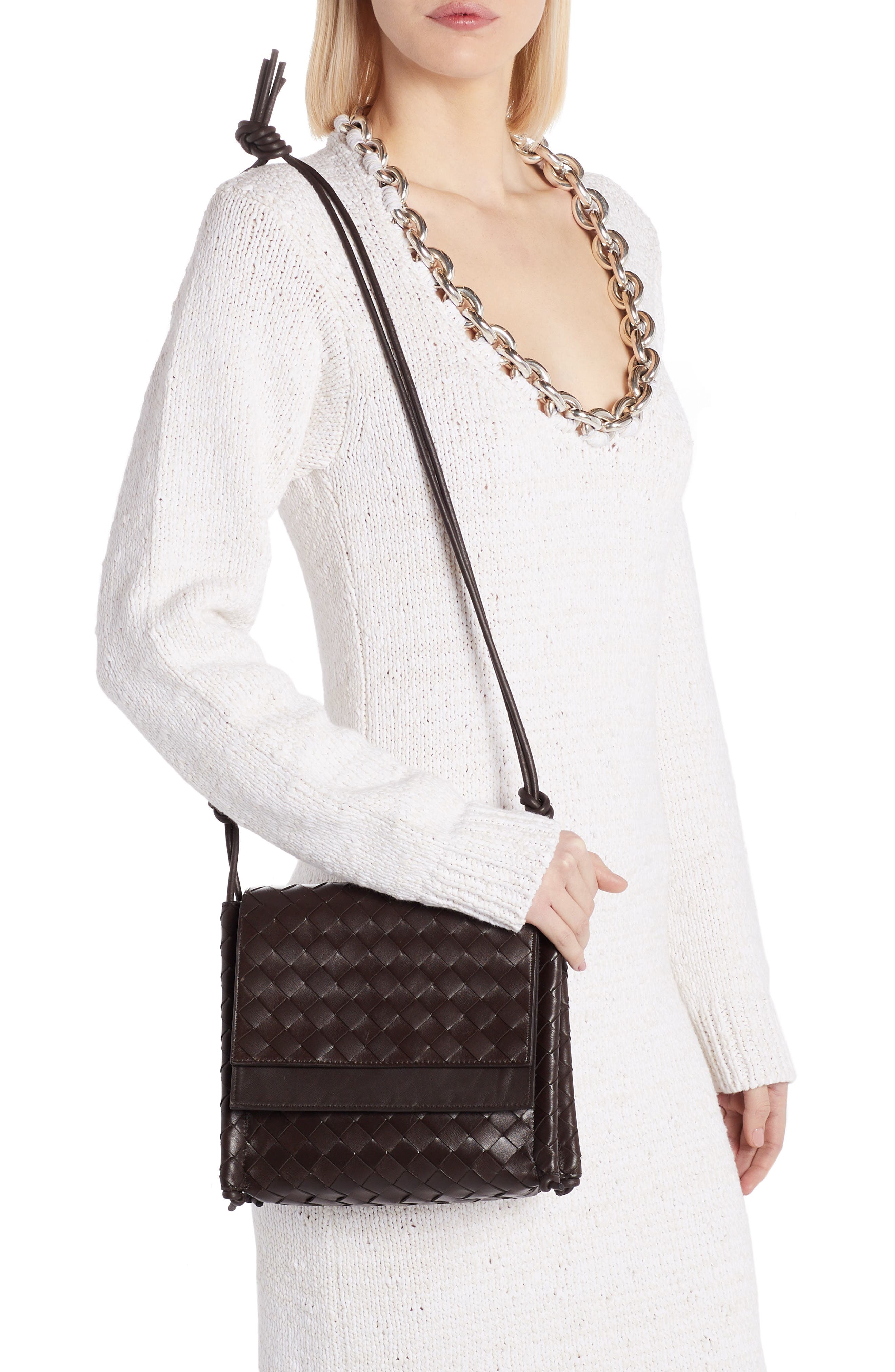 Bottega Veneta Bottega Venenta Intrecciato Small Flap Crossbody Bag, Alternate, color, 