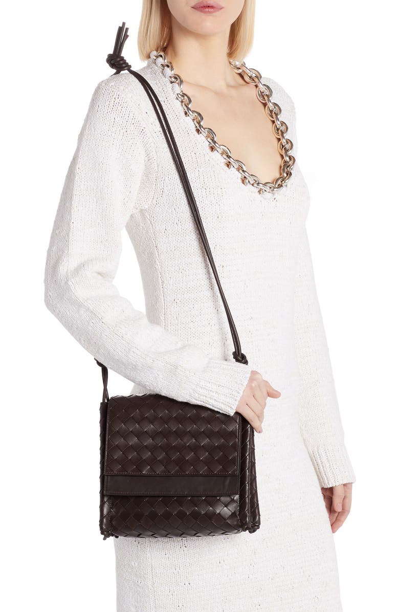 Bottega Veneta Bottega Venenta Intrecciato Small Flap Crossbody Bag, Alternate, color,