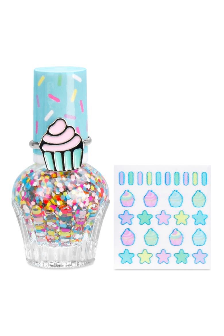 Sprinkles Nail Polish, Stickers & Ring Set, Main, color, MULTI