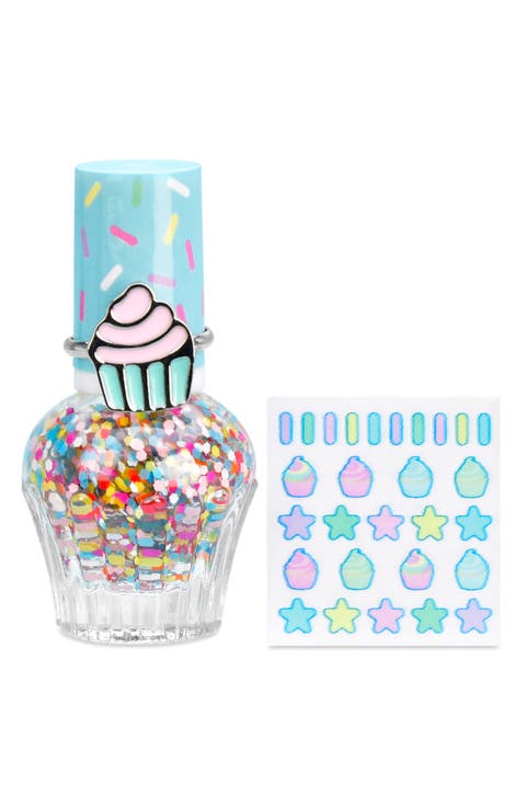 Sprinkles Nail Polish, Stickers & Ring Set