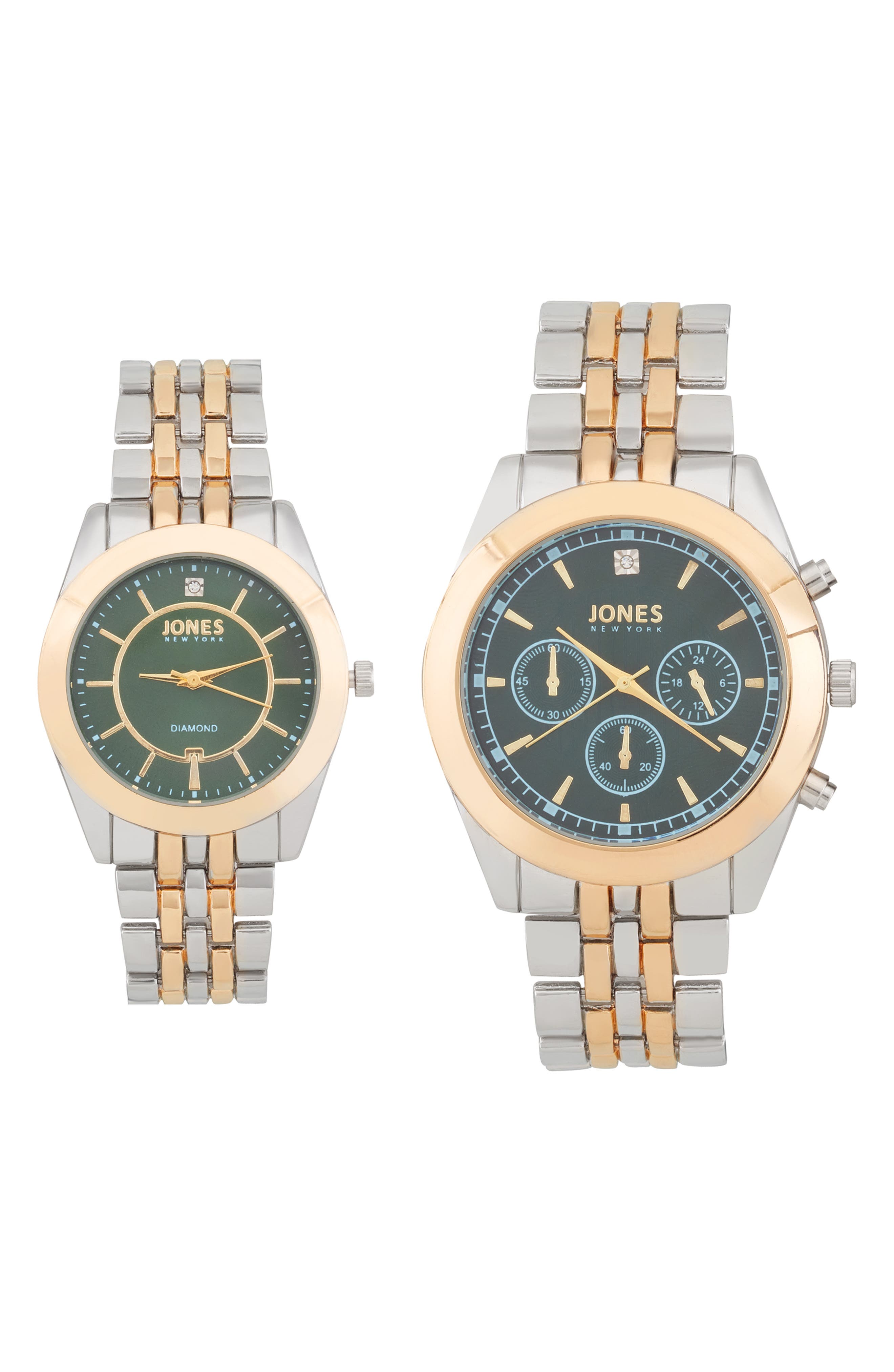 Jones New York Two-Piece Diamond Accent Bracelet Watch His & Hers Set