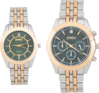 Two-Piece Diamond Accent Bracelet Watch His & Hers Set