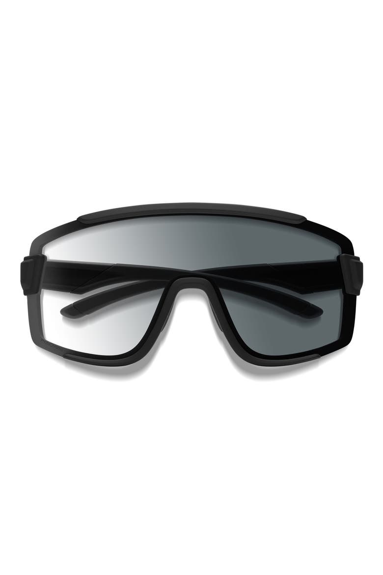Wildcat 135mm ChromaPop™ Shield Sunglasses, Main, color, MATTE BLACK / CHROMAPOP PHOTOCHROMIC CLEAR TO GRAY