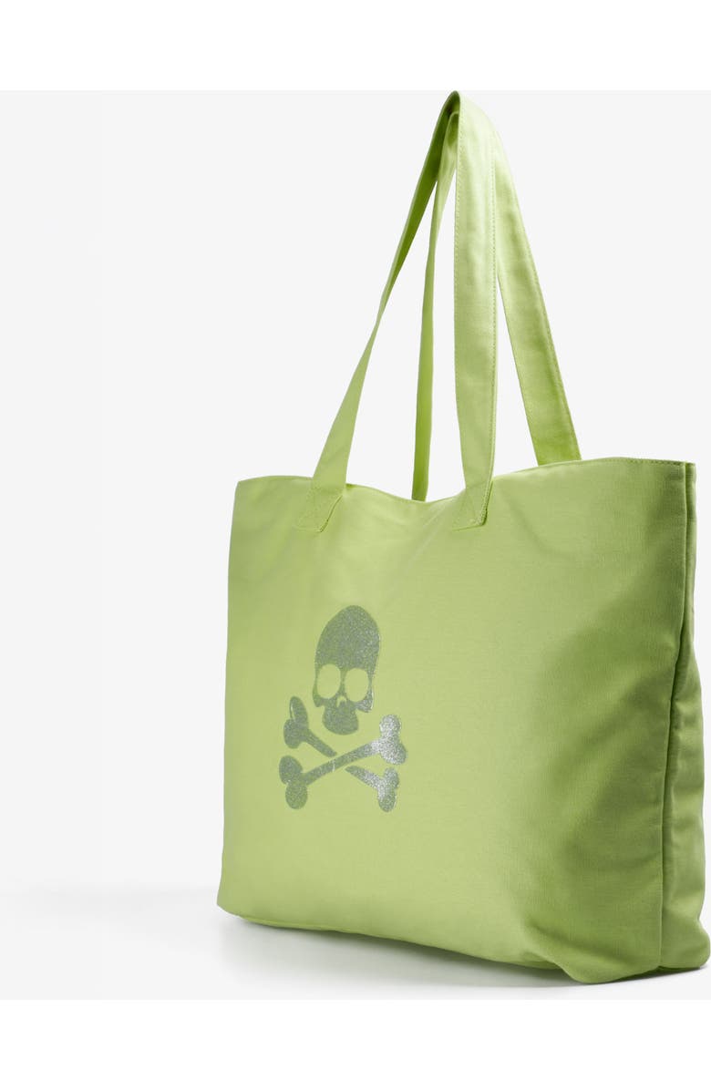 Scalpers Skull Tote Bag, Alternate, color, Lime
