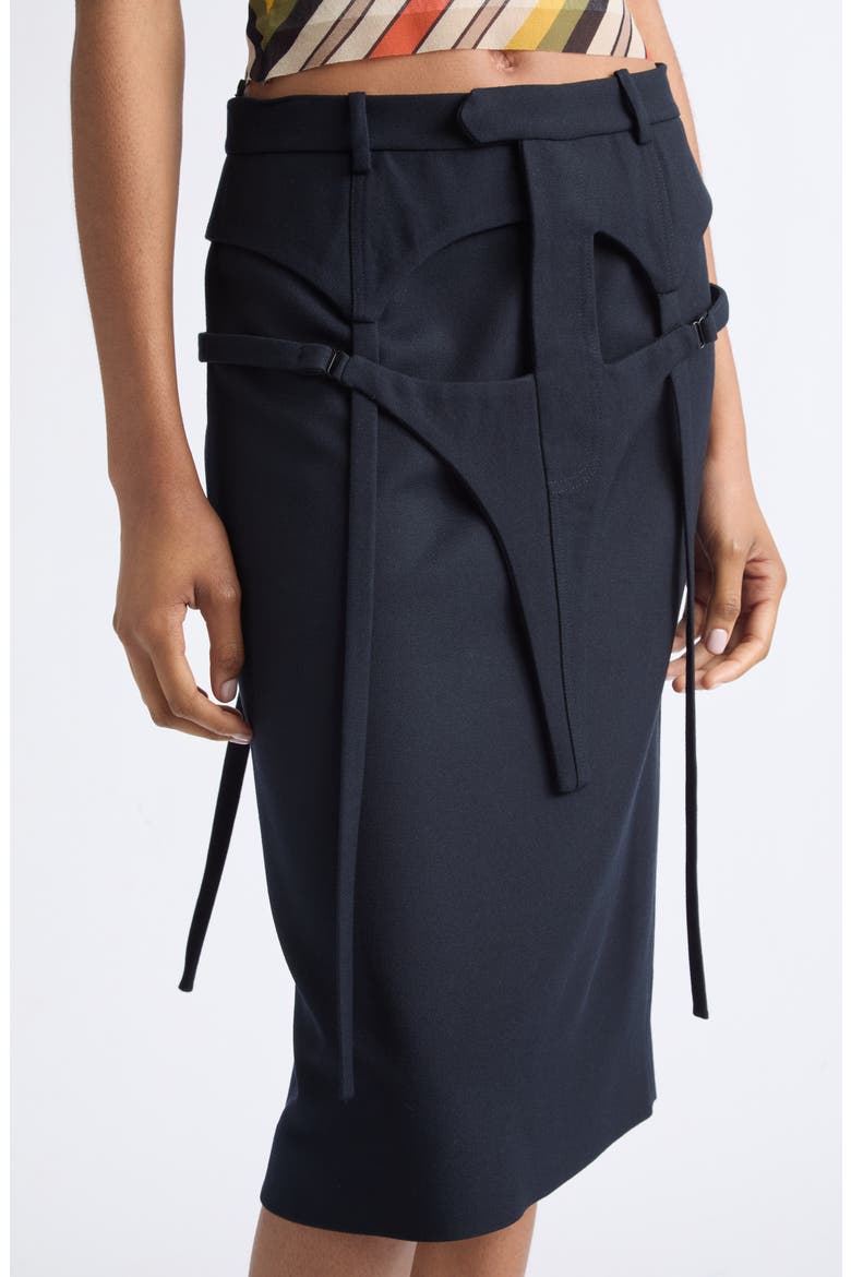 The Suspender Tailored Wool Pencil Skirt, Alternate, color, DARK NAVY