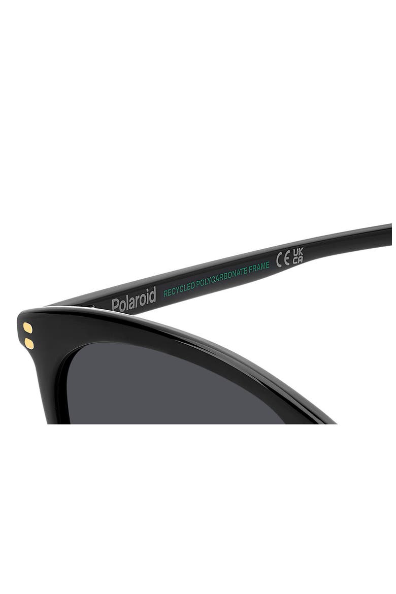 55mm Polarized Cat Eye Sunglasses, Alternate, color, BLACK/ GREY POLAR