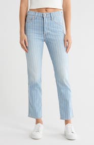 MOTHER The Triple Tomcat Stripe Ankle Straight Jeans