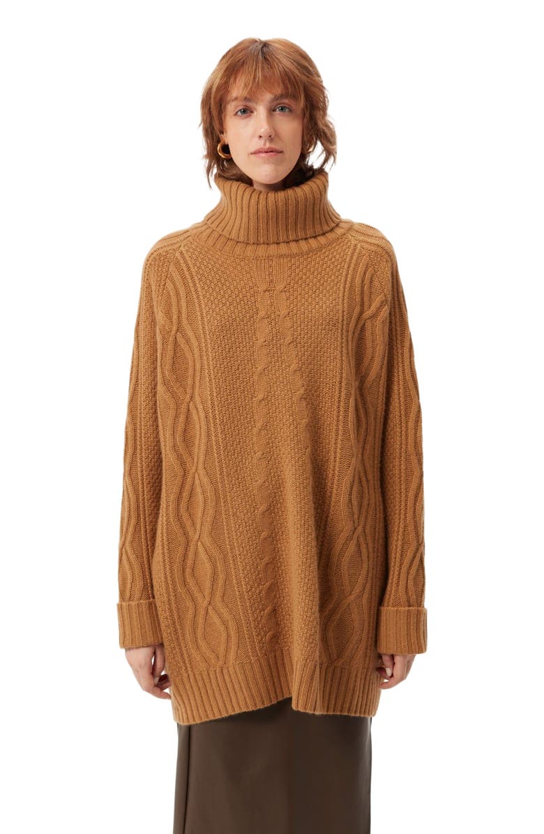 GOBI Mongolian Cashmere Multi-Stitch Cashmere Turtleneck, Alternate, color, 