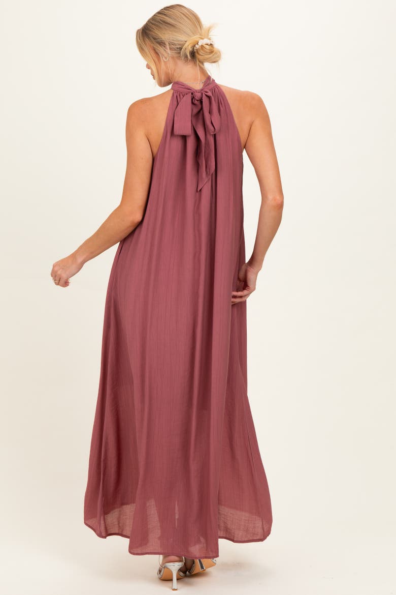 Blue Halter Maxi Dress, Alternate, color, Mauve