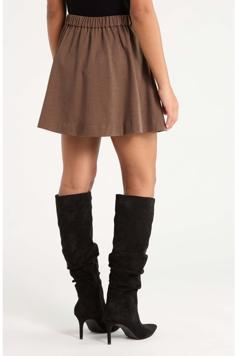 Buckle Miniskirt, Alternate, color, DARK BROWN