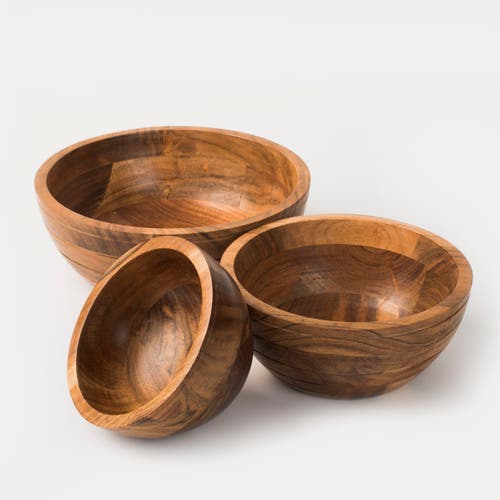 Mela Artisans Grava Acacia Wood Bowls