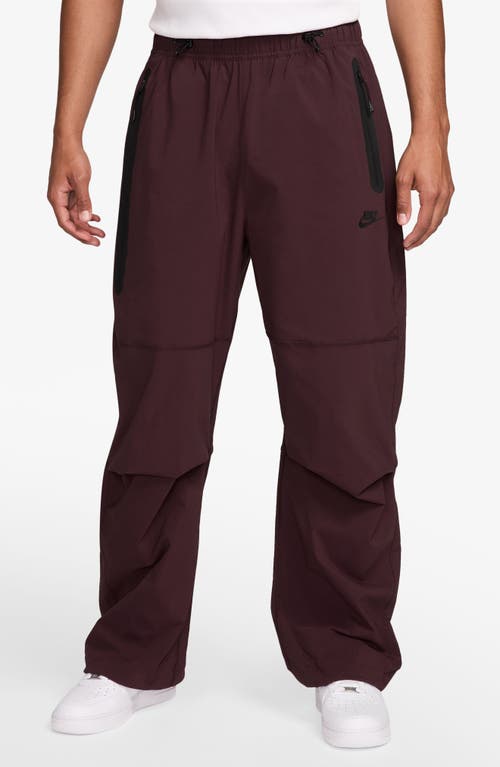 Nike Dri-fit Tech Wide Leg Woven Pants In Burgundy