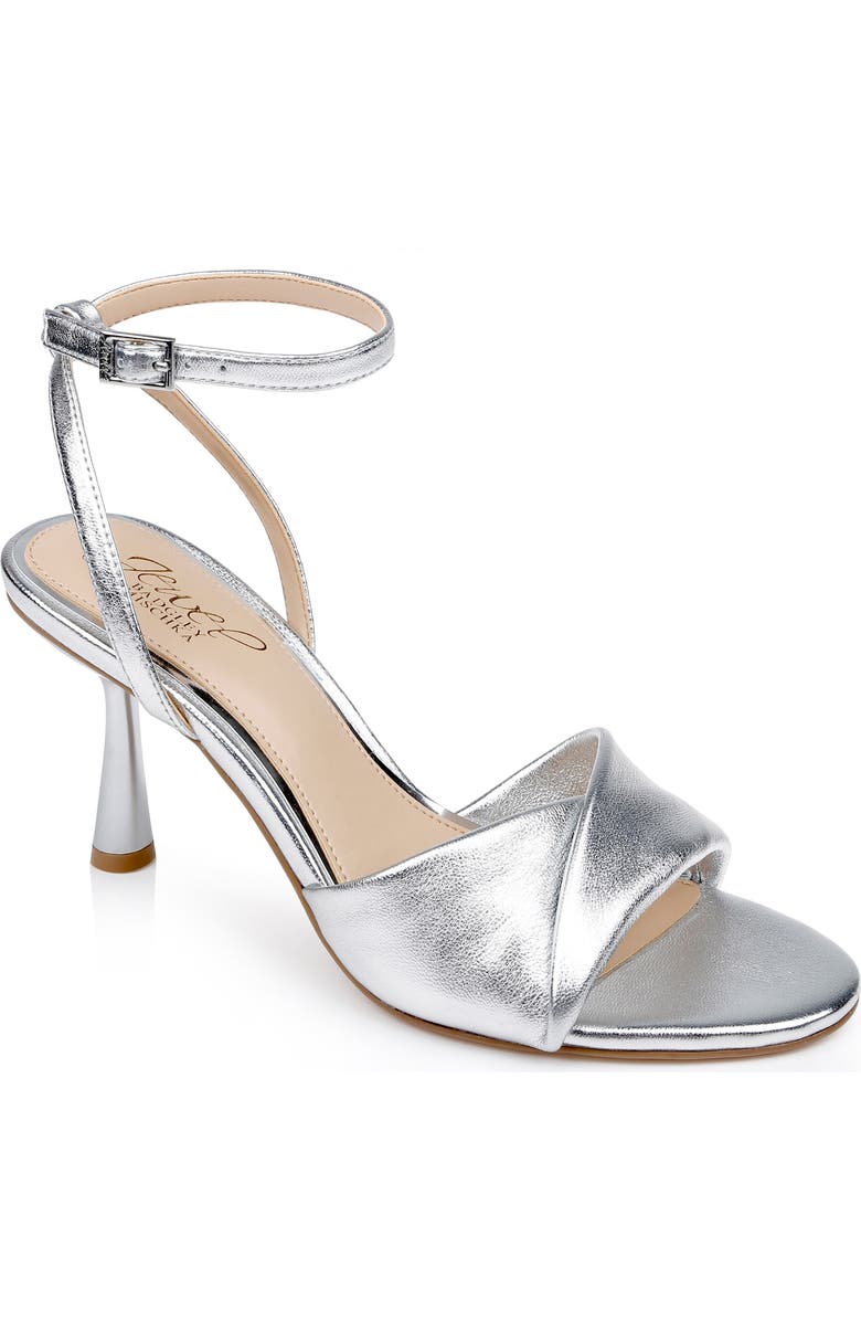 Jewel Badgley Mischka Kaia Ankle Strap Sandal, Main, color, Silverleat