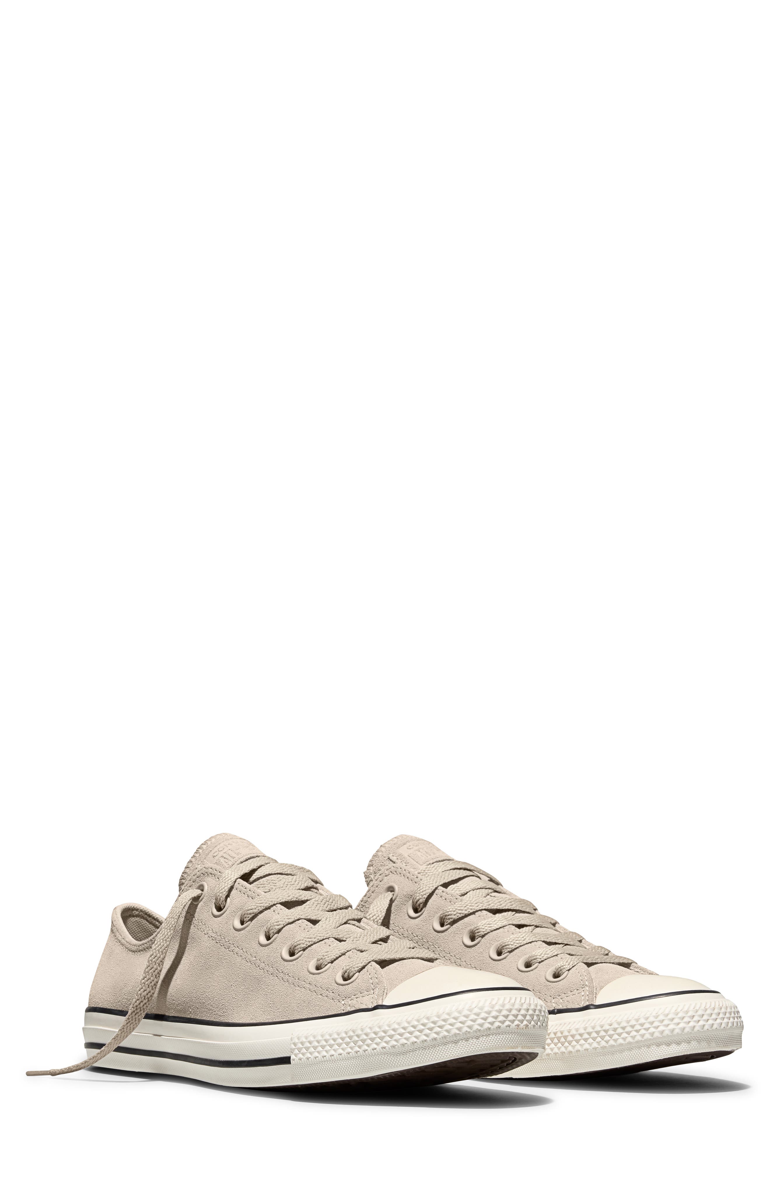 Converse Chuck Taylor All Star Suede Low Top Sneaker, Alternate, color, Papyrus/ Black/ Egret