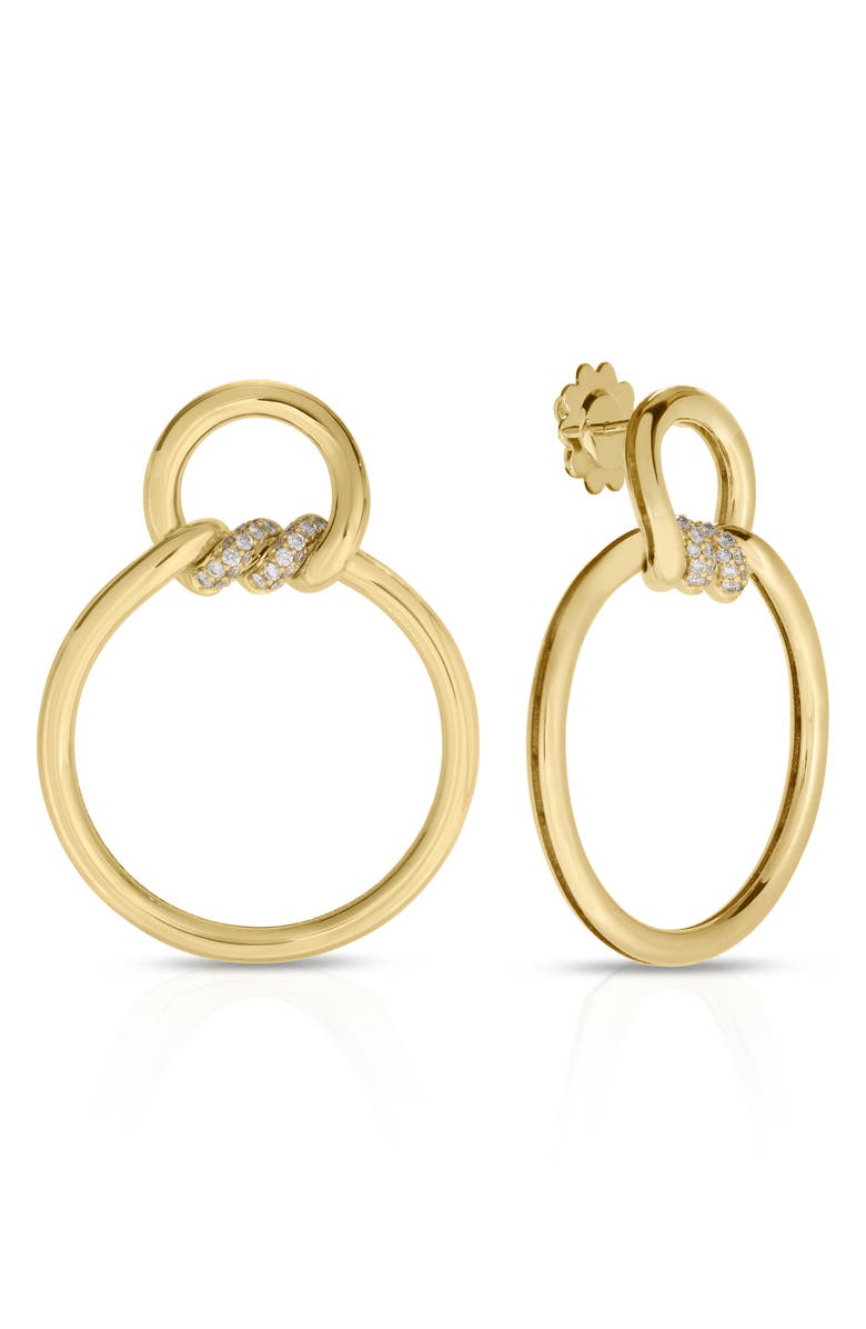 Roberto Coin Diamond Frontal Hoop Earrings, Main, color,