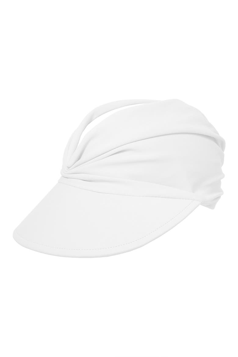 Lisa Ruched Visor, Main, color, WHITE