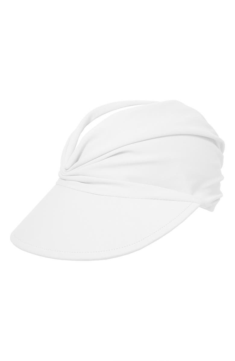 Lele Sadoughi Lisa Ruched Visor, Main, color, White