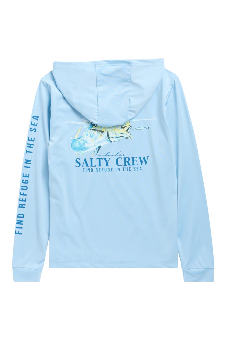 Kids' Surface Hooded Sunshirt, Alternate, color, CLEAR SKY