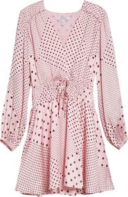 Derek Lam 10 Crosby Calanthe Print Long Sleeve Satin Dress